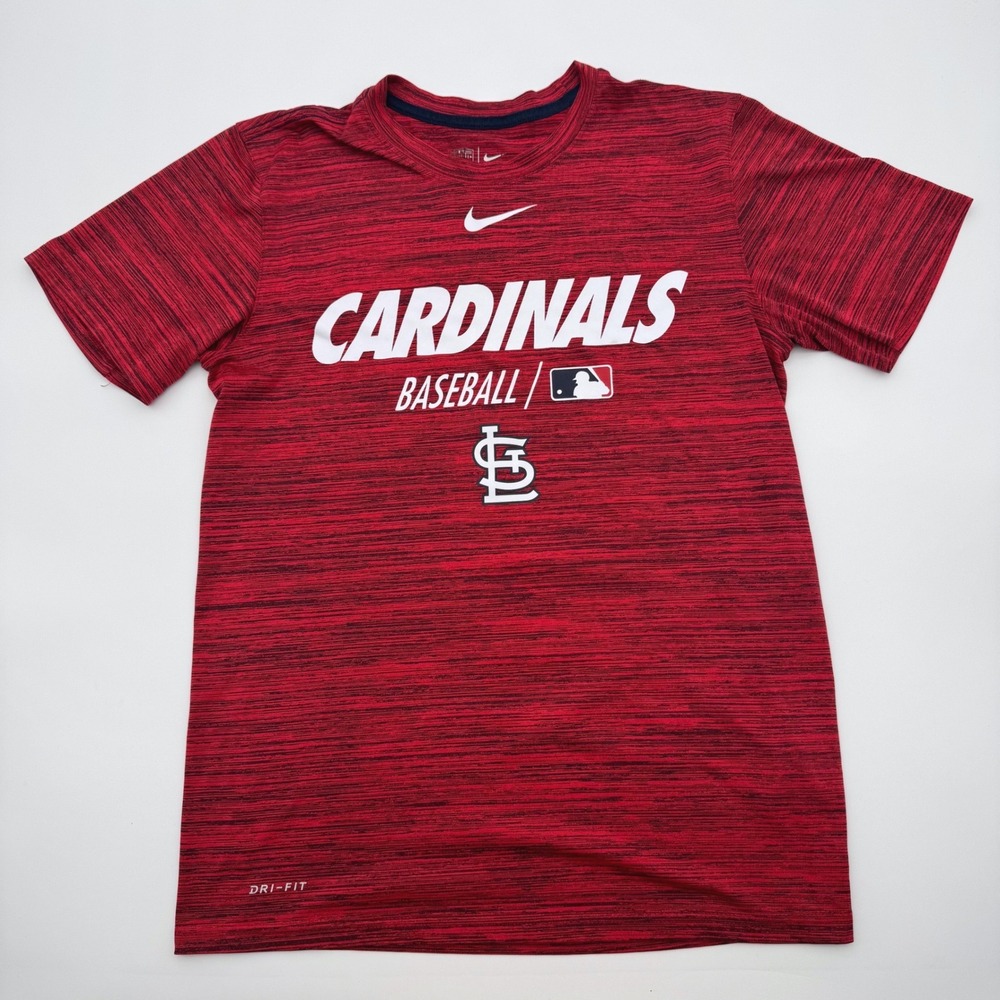 Nike St Louis Cardinals MLB Baseball Dri-Fit T-Shirt Mens Small Red Heathered